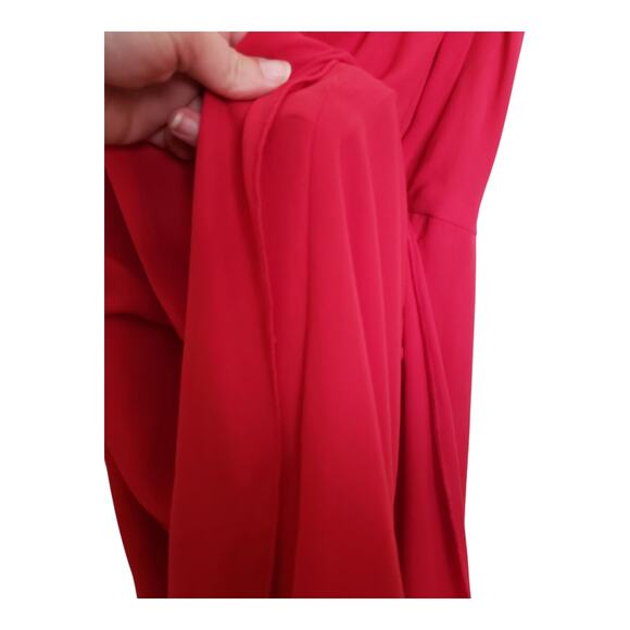 BCBGMAXAZRIA Womens Dress Size 0 Rio Red Cocktail Knee Length One Shoulder - Picture 7 of 16